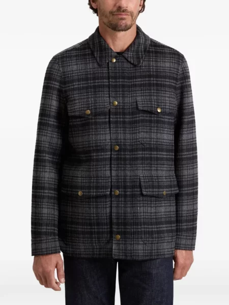 Geacă cămașă Woolrich în carouri gri