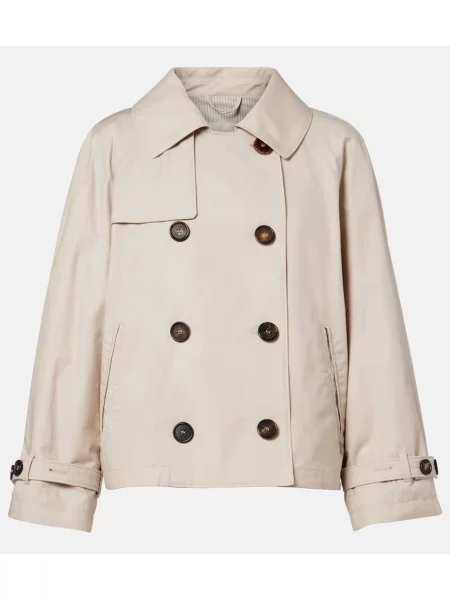 Geacă Max Mara din țesătură twill bej