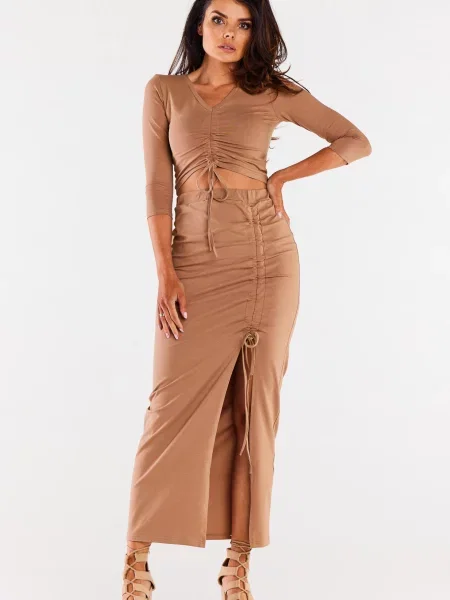 Spódnica maxi Infinite You brązowa