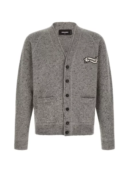Cardigan Dsquared2 tricotate cu decolteu în V gri
