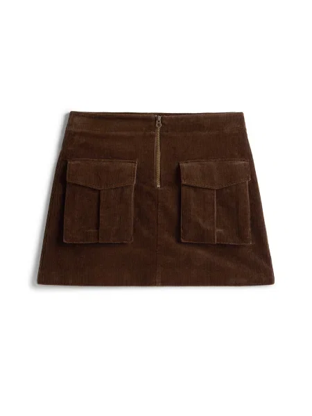 Fusta mini Tommy Hilfiger de catifea maro