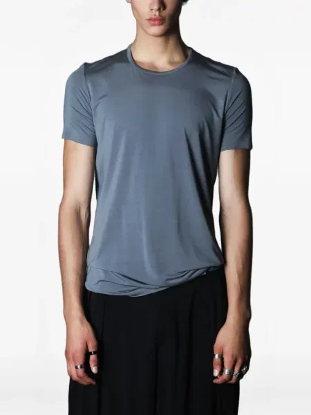 Lung tricou Tessitura gri