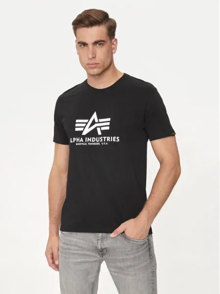 ALPHA INDUSTRIES Tricou negru alb