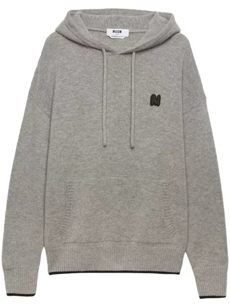 Mikina s kapucí Msgm s výšivkou šedá