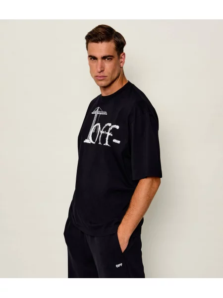 OFF-WHITE Tricou Shared Logo Skate | Relaxed fit alb