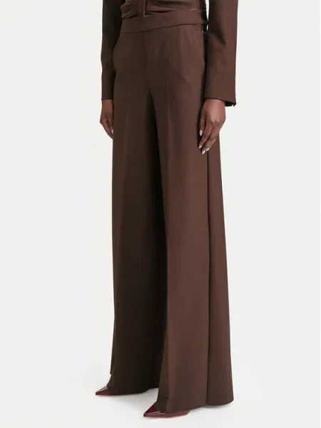 Marella Pantaloni palazzo Ghinea Wide Leg maro