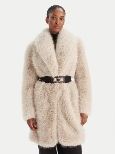 YES LONDON Кожено палто бежов