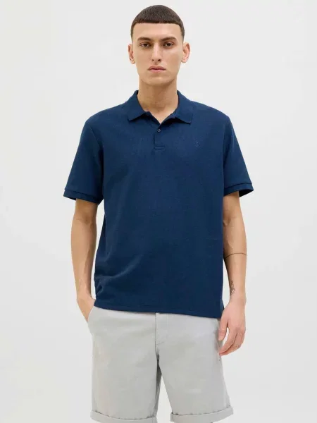 Поло JACK & JONES темно-синій бавовна/поліестер синє