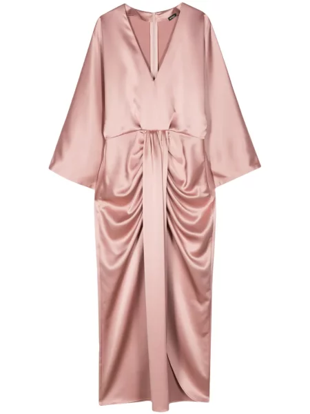 Rochie Kiton din satin cu decolteu în V de costum roz