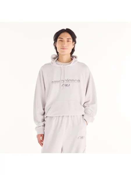 Bluza New Balance Trackside French Terry Hoodie Grey Matter S szara