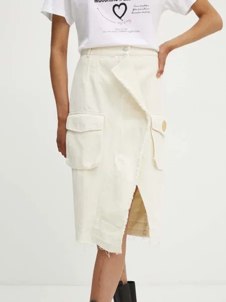 Moschino Jeans spódnica jeansowa beżowa
