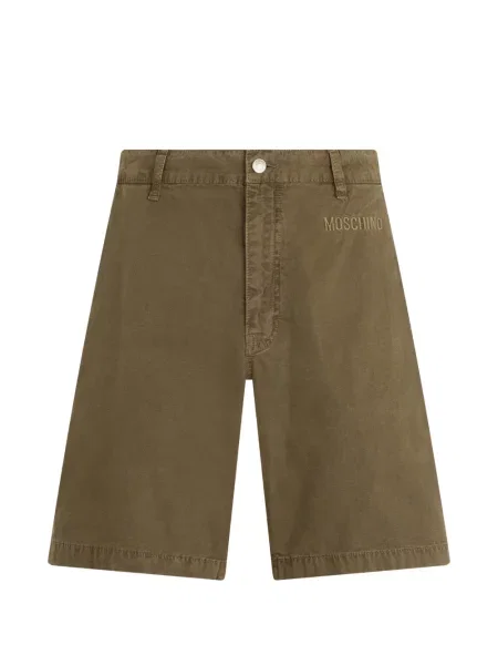 Pantaloni scurți cargo Moschino cu broderie maro