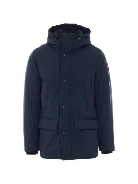 Geacă parka Woolrich cu glugă albastru