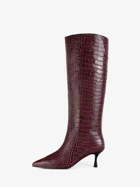 HANDMADE SHOES Botine SOMEBODY TOLD ME bordeaux roșu