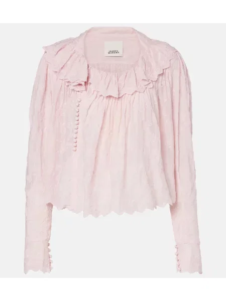 Bluză Isabel Marant de mătase roz