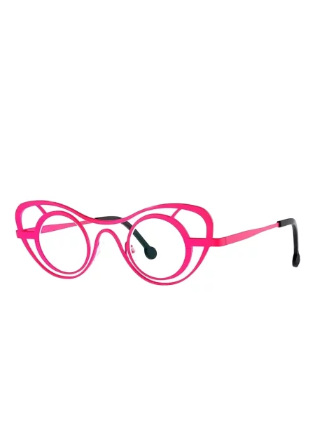 Ochelari de soare Theo Eyewear cu imprimeu geometric roz