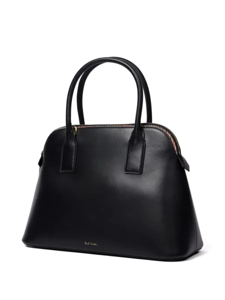 Geantă Paul Smith din piele cu dungi negru
