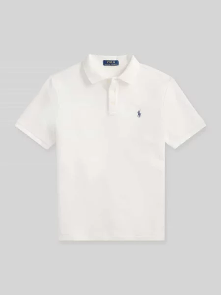 Koszulka polo z mieszanki bawełny Polo Ralph Lauren białe