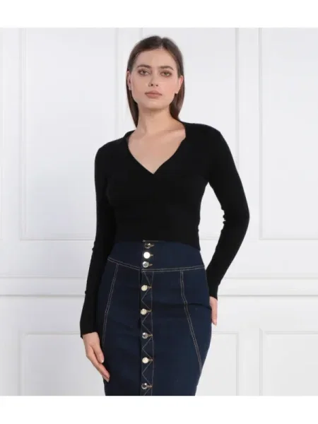 GUESS Bluză LS VN LUCIE negru