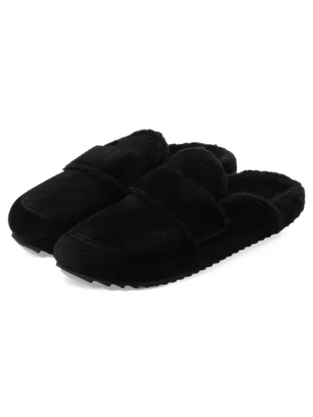 Papuci tip mules James Perse din piele de căprioară negru