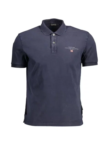 Tricou polo Napapijri cu autograf albastru