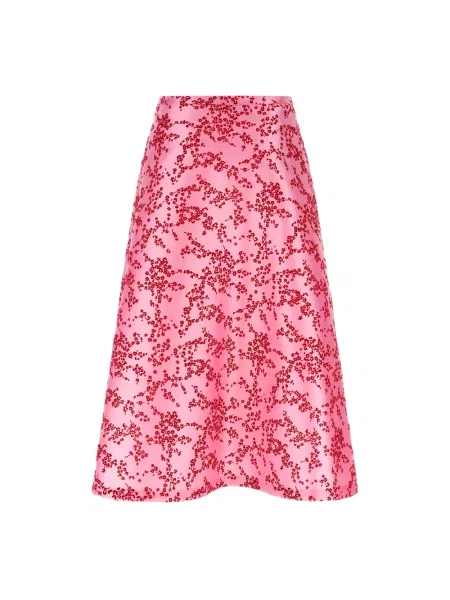 Spódnica midi Alberta Ferretti w kwiatki różowa