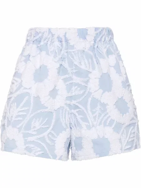 Pantaloni scurți Prada cu model floral albastru