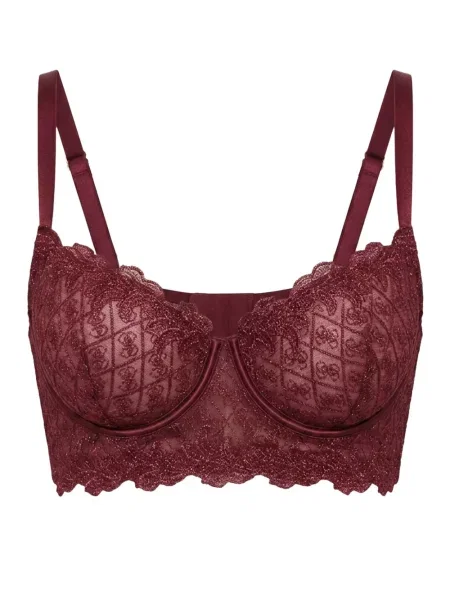 Sutien Guess cu broderie plasă roșu
