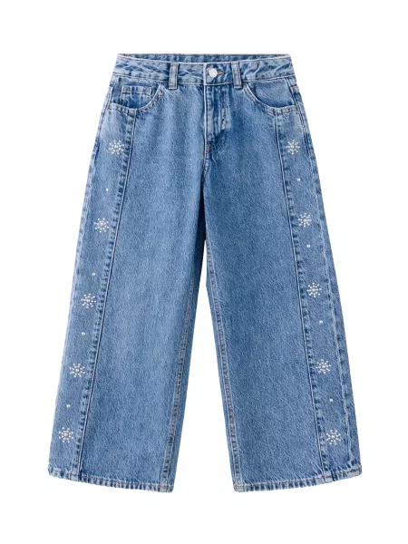 MANGO KIDS Jeans CULOTTES denim / argintiu albastru