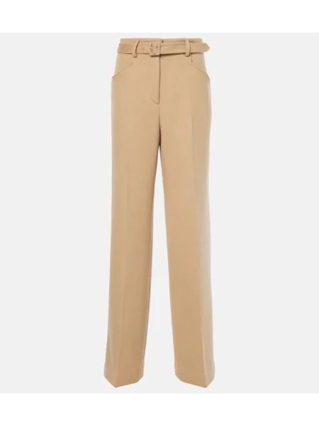 Hlače z ravnimi hlačnicami Gabriela Hearst iz kašmirja bež