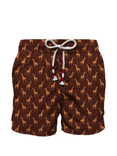 Kupaće gaće Mc2 Saint Barth s printom smeđa