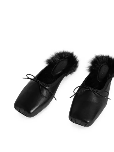 Papuci tip mules Simone Rocha cu funde din piele negru