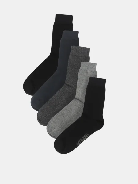 JACK & JONES Ponožky Jens námornícka modrá / čierna / tmavosivá sivá