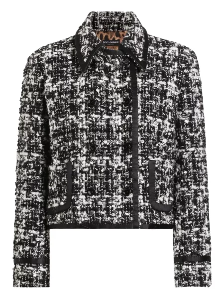 Geacă Dolce & Gabbana din tweed negru