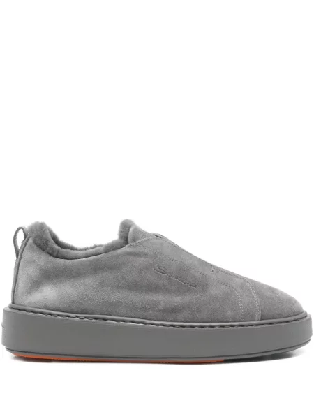 Sneakerși Santoni slip-on gri