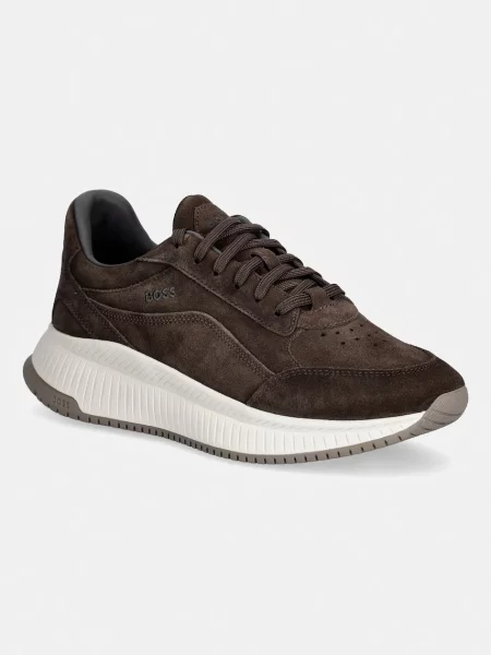 BOSS TTNM EVO sneakers pentru bărbați din piele întoarsă maro
