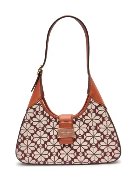 Geanta hobo Kate Spade din piele cu model floral maro
