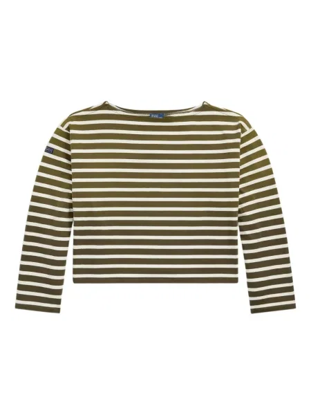 Tricou polo Polo Ralph Lauren cu dungi cu glugă de in albastru