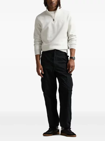 Tricou Polo Ralph Lauren din piele cu broderie în carouri maro