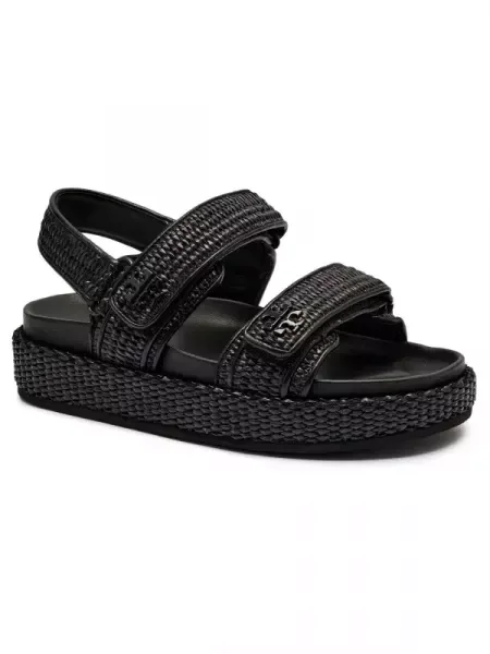 TORY BURCH Sandale KIRA cu adaos de piele negru