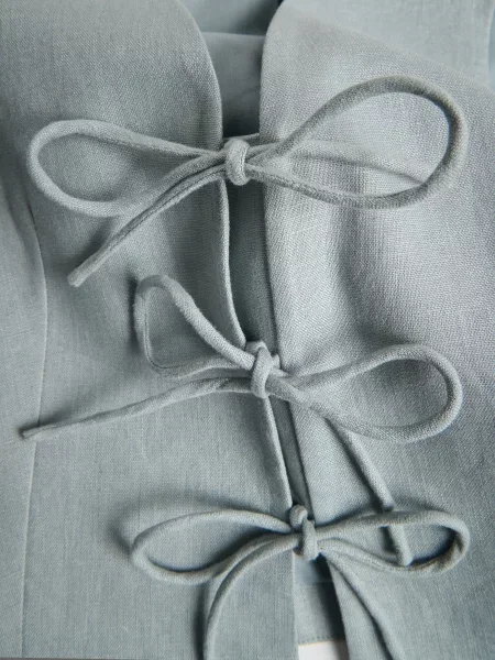 Reserved Лляна жилетка темно-синій синій