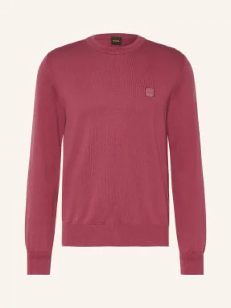 Dzianinowy sweter Boss czerwony