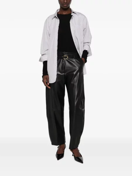 Cu centură pantaloni Imperial din piele negru