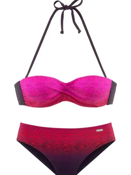 LASCANA Bikini Iris roza / rdeča črna