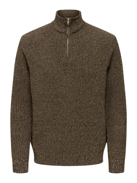 Only & Sons Pulover ONSJoin pikčasto rjava