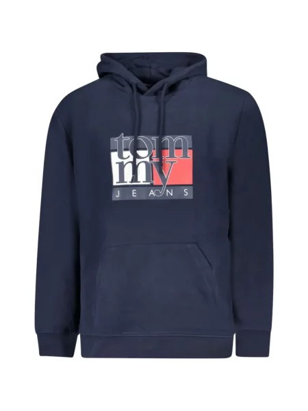 Hanorac cu glugă Tommy Hilfiger cu imagine albastru