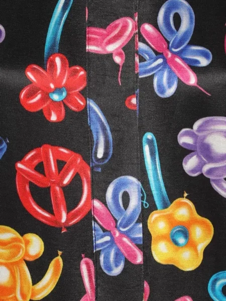 Raštuotas maxi suknele Love Moschino satininis juoda