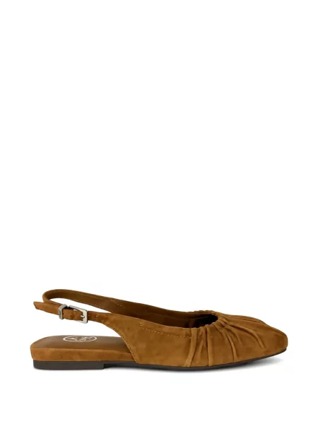Balerini Ash cu volane slingback maro