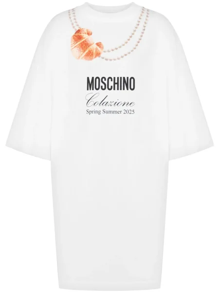 Rochie mini Moschino cu imagine de costum alb