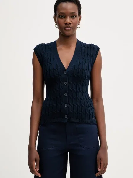 TOMMY HILFIGER Vestă tricotată bleumarin